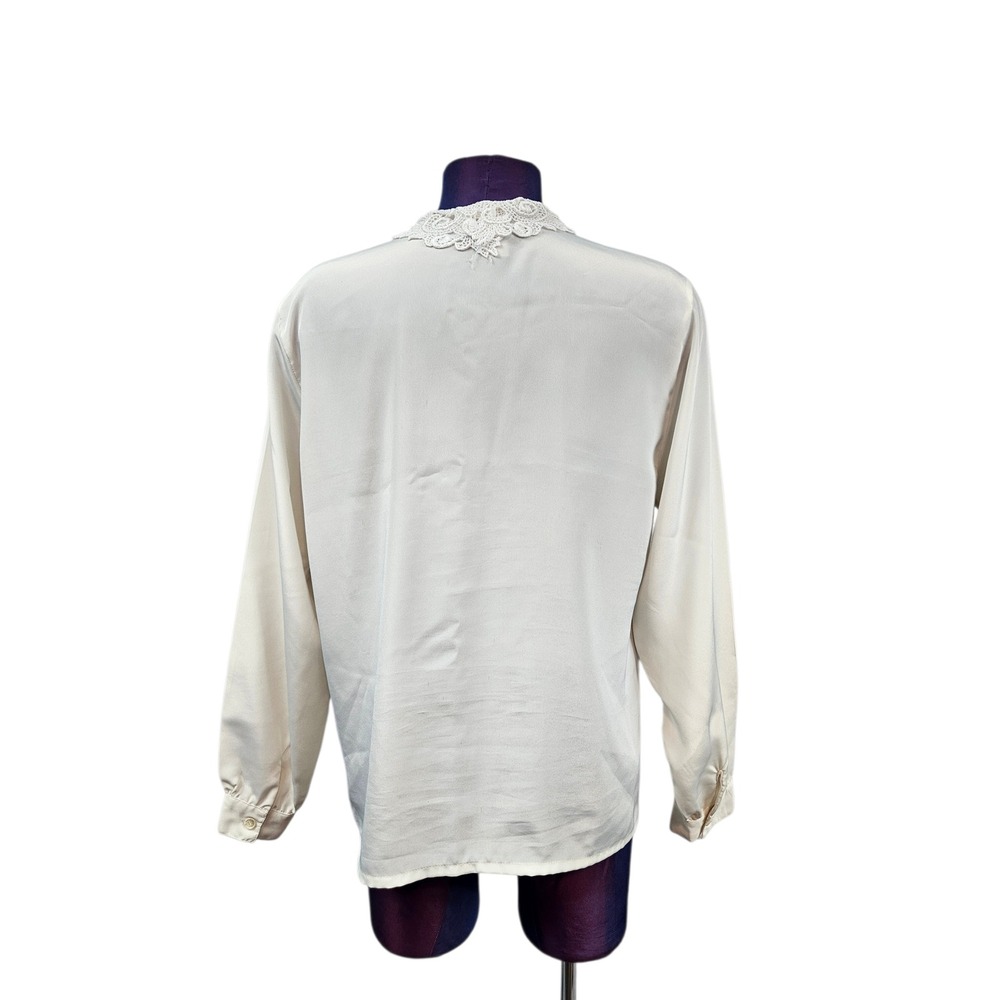 Vintage Impressions of California Ivory Blouse Lace Crochet Collar Size 10 H52 - Picture 5 of 8